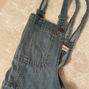 size Large Madewell Adirondack Overall Shorts (Light Wash)